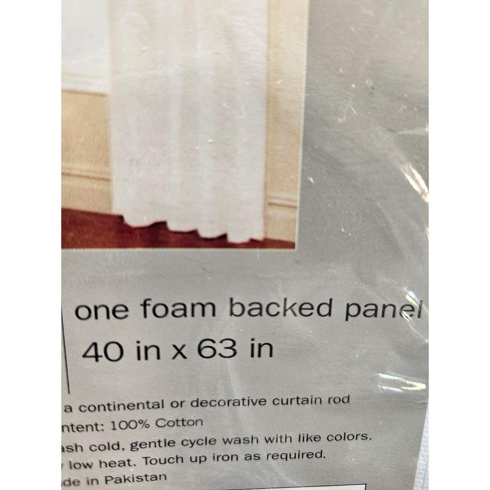 Windham White Foam Backed Energy Saving Curtain Panel 40 x 63 100% Cotton